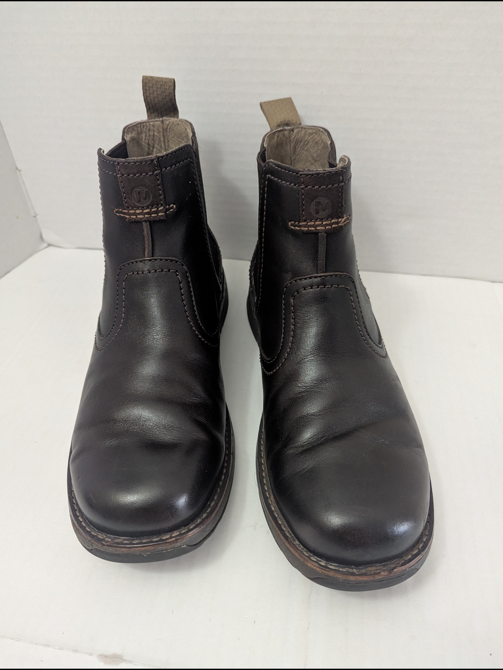 Merrell Leather Chelsea Men's Pull-On Boots in Dark Brown Size 9.5 US